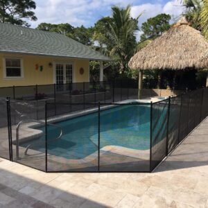 WaterWarden Safety Fence for Inground Pool 5’ x 24’ ft, Guards Children and Pets, UL Certified to ASTM F2288, 5 Foot Tall Removable Protection Barrier, Hardware Included, 2 Sets of 5'x12', Black