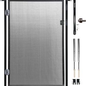 Pool Fence Gate Kit : 5-Foot Black, Self-Closing, Lockable & Ready to Install, Complete DIY Safety Fence Gate