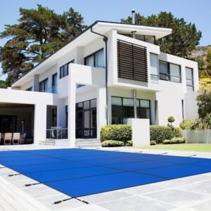 WaterWarden Inground Pool Safety Cover 16' x 32', Rectangle, 15-Year Warranty, UL Classified to ASTM F1346, Triple Stitched for MAX Strength, Abrasion Resistant, Hardware Included, Blue Mesh